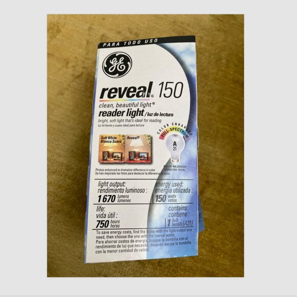 Sale is for ONE GE Reveal 150, Bulb, please see pictures. - Picture 4 of 7